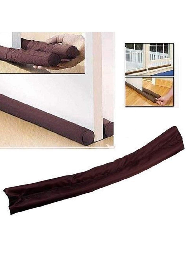MAKS & CO. Door Bottom Sealing Strip Guard Effective Draft & Dust Protection Self-Adhesive for Easy Installation Brown Color, Stylish Design Adjustable Length, Fits Most Doors Pack of 1, Durable & Reliable - Image 2