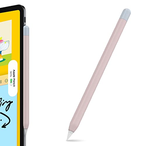 AHASTYLE Duotone Case Silicone Skin Cover Compatible with Apple Pencil 2nd Generation, iPad Pro 11 12.9 inches 2018 (Pink, Light Blue) - Image 1