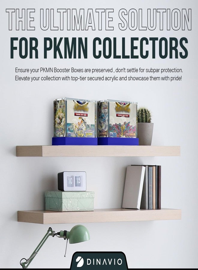 Dinavio Crafthouse PKMN Booster Box Case Acrylic Display - Booster Box Protector Case - 8mm + 5mm Acrylic 5x3mm Magnets - Compatible with PKMN Booster Boxes (Blue Base) - Image 5