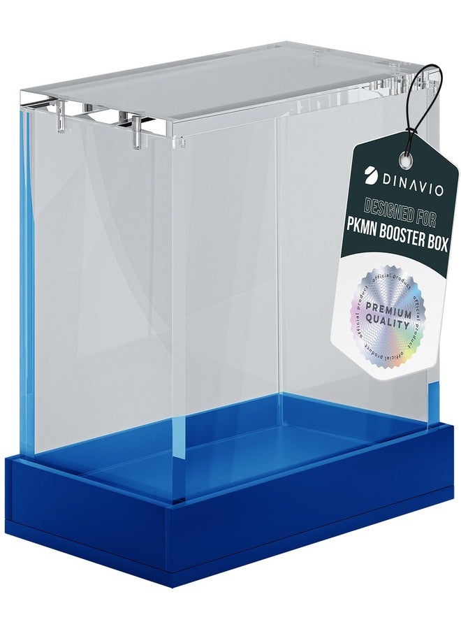 Dinavio Crafthouse PKMN Booster Box Case Acrylic Display - Booster Box Protector Case - 8mm + 5mm Acrylic 5x3mm Magnets - Compatible with PKMN Booster Boxes (Blue Base) - Image 1