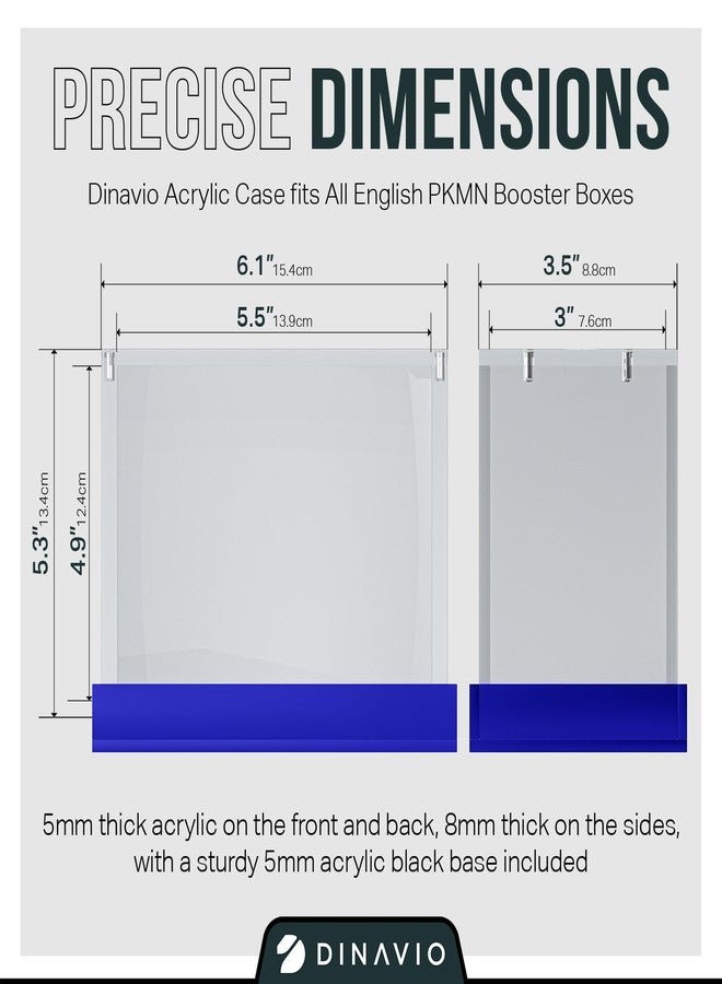 Dinavio Crafthouse PKMN Booster Box Case Acrylic Display - Booster Box Protector Case - 8mm + 5mm Acrylic 5x3mm Magnets - Compatible with PKMN Booster Boxes (Blue Base) - Image 2