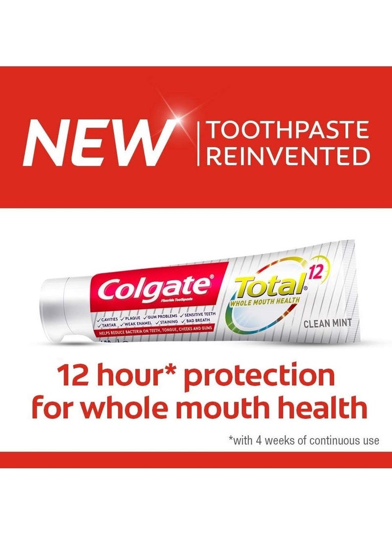 Colgate Total 12 Hour Protection Clean Mint Toothpaste 100ml - 3 Pack - Image 3