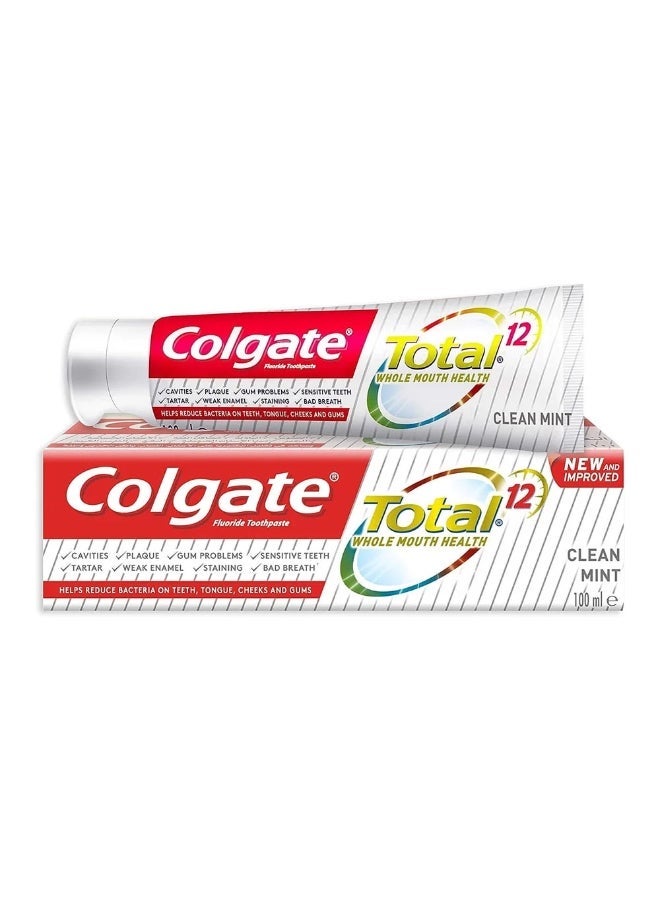 Colgate Total 12 Hour Protection Clean Mint Toothpaste 100ml - 3 Pack - Image 4