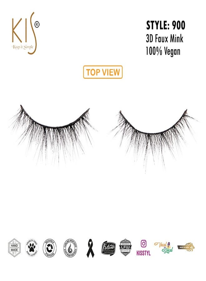 KIS Eyelashes 100% Human Hair Lashes Glamorous Handcrafted New Tapered Design End Completely Beauty Natural Look Versatile Styles Extensions Lashes For Women - Image 4