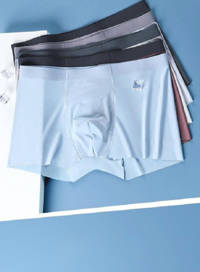 4pcs Traceless Breathable Ice Silk Cool Underwear Trunks High-end Boxer Briefs for Men.  - Image 2