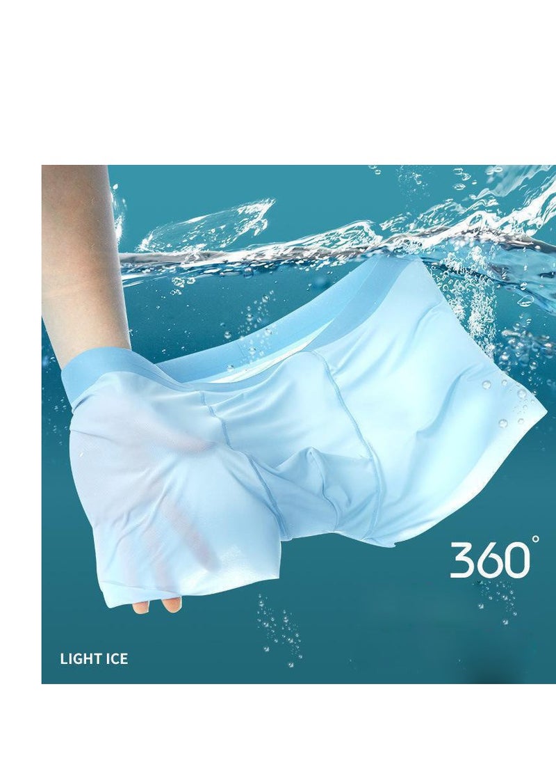 4pcs Traceless Breathable Ice Silk Cool Underwear Trunks High-end Boxer Briefs for Men.  - Image 3