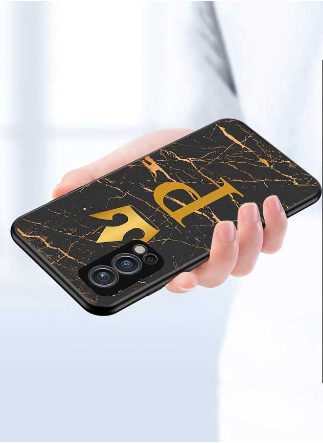 Okteq - TPU Protection and Hybrid Rigid Clear Back Cover Case P Letter Marble for OnePlus Nord 2 5G - Image 1