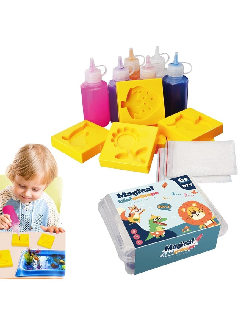 طقم رسم بالماء للأطفال – لعبة DIY سحرية لتشكيل أشكال مجسمة – قوالب وألوان مائية آمنة – مناسب فوق 6 سنوات لتنمية الإبداع والخيال – تعليم وترفيه - Image 2