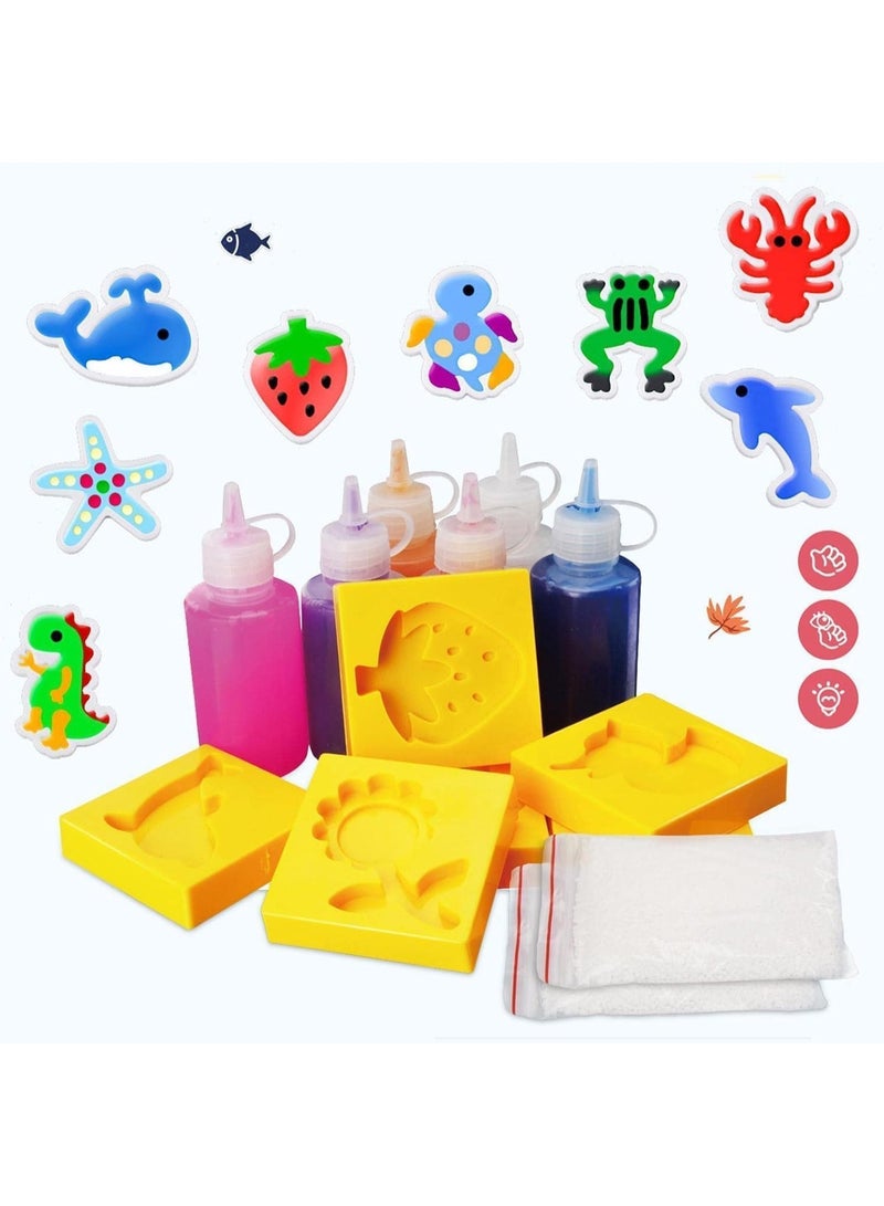 طقم رسم بالماء للأطفال – لعبة DIY سحرية لتشكيل أشكال مجسمة – قوالب وألوان مائية آمنة – مناسب فوق 6 سنوات لتنمية الإبداع والخيال – تعليم وترفيه - Image 3