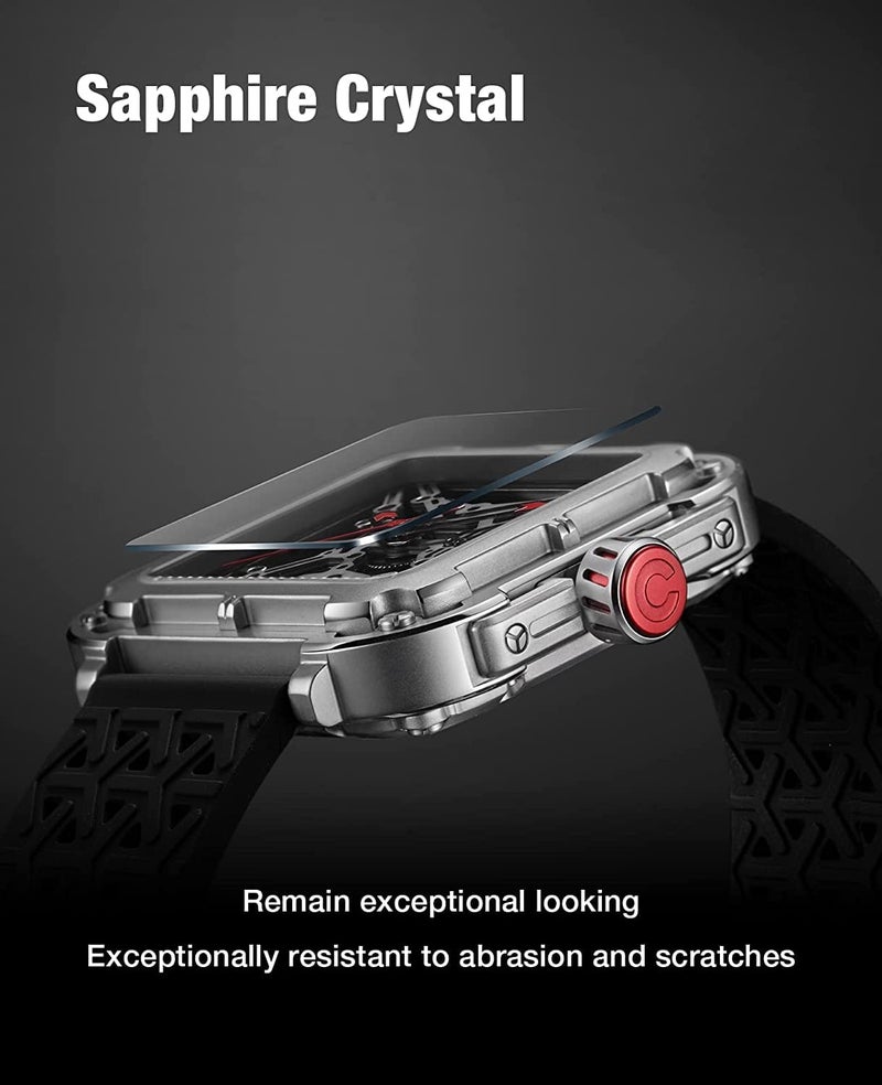 CIGA Design ساعة رجال CIGA Design سيليكون X Series بقرص فضي - X011-Sisi-W25Bk، حزام أسود - Image 4