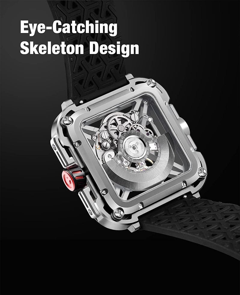 CIGA Design ساعة رجال CIGA Design سيليكون X Series بقرص فضي - X011-Sisi-W25Bk، حزام أسود - Image 2