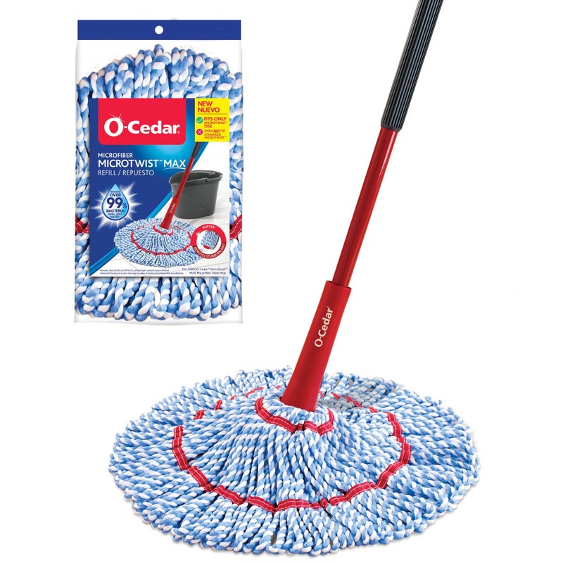 o cedar O-Cedar MicroTwist MAX Microfiber Twist Mop with 1 Extra Refill | Features Hands-Free Wringing | Extra Large 18-Inch Mop Head | Safe on All Floor Types - Image 1