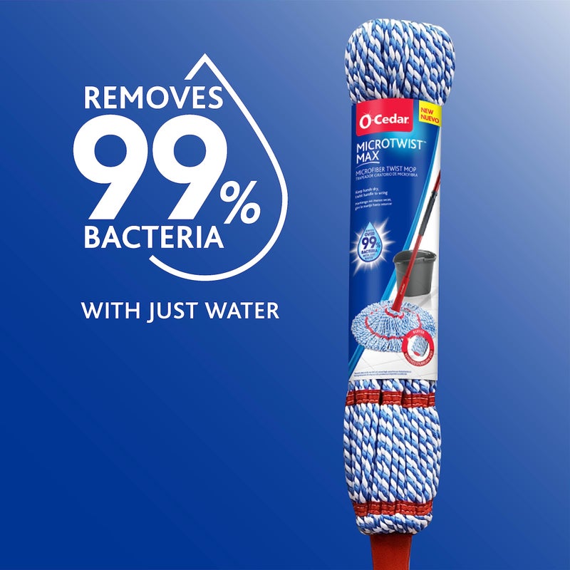o cedar O-Cedar MicroTwist MAX Microfiber Twist Mop with 1 Extra Refill | Features Hands-Free Wringing | Extra Large 18-Inch Mop Head | Safe on All Floor Types - Image 2