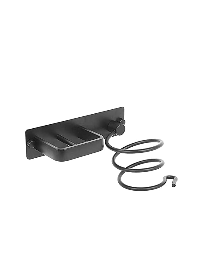 Raxoom Dryer Holder Wall Mount, Wall Mount Aluminum Hair Blow Dryer Holder Organizer with Straightener Storage Stand Rack, Hair Care Styling Tools Organizer Hanger for Bathroom & Bedroom, Black - Image 2