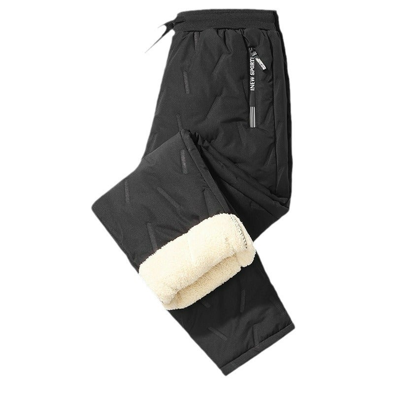 Leak-Picking Lamb Fleece Pants Men'S Fleece-Lined Thickened Warm Pants Cold-Proof Windproof Loose Plus Size Winter Pants Men'S Cotton Pants - Image 5