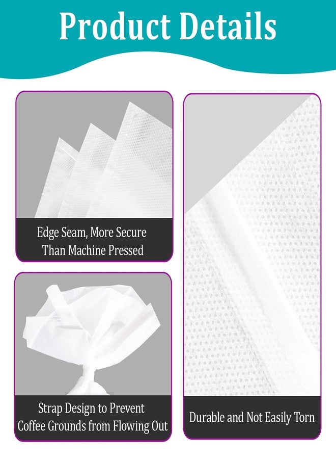 Joworthy 100 Pcs Cold Brew Coffee Filter Bags with Drawstring Compatible with Toddy Cold Brew System - 12" x 14" Disposable Fine Mesh Brewing Bags for Cold Brew Coffee or Iced Tea - Image 4