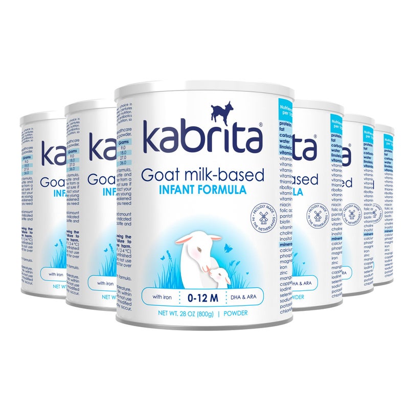 Kabrita حليب الماعز كابريتا للأطفال 28 أونصة عبوة من 6 تركيبة طبيعية لطيفة للأطفال الأوروبية غير معدلة وراثيًا للأعمار من 0 إلى 12 شهرًا