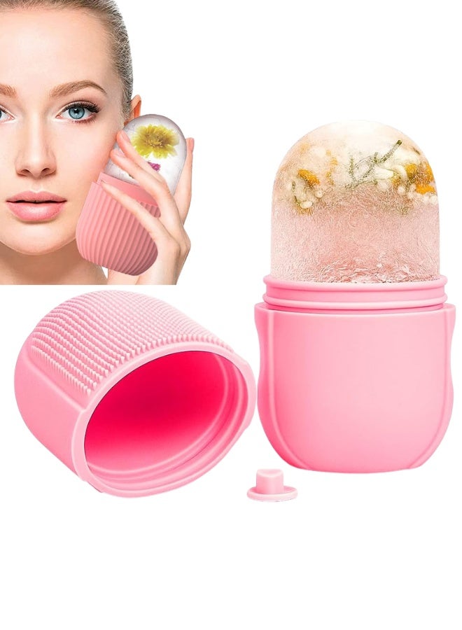 رولر ثلج للوجه والعين والرقبة من السيليكون قابل لإعادة الاستخدام – أداة مساج بارد للعناية بالبشرة وتقليل الانتفاخ والهالات السوداء وشد المسام وتنشيط الدورة الدموية – قالب ثلج تجميلي لتفتيح البشرة وتقليل الالتهابات وعلاج الصداع النصفي – أداة تبريد البشرة وترطيبها وتحسين نضارتها – أداة مساج تجميلية منزلية سهلة الاستخدام للسيدات - Image 1