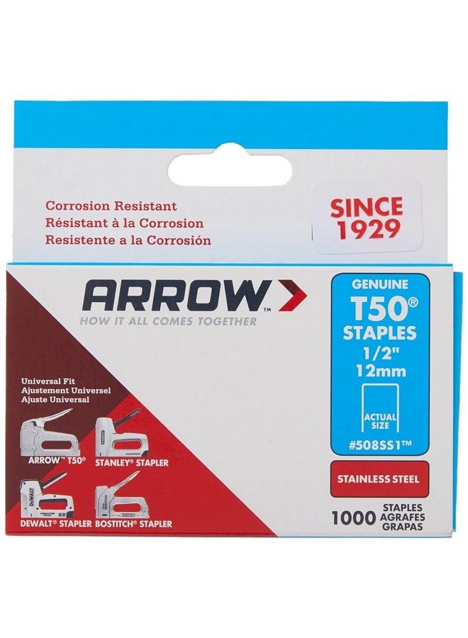 ارو مثبت 508Ss1 دبابيس T50 أصلية من الفولاذ المقاوم للصدأ مقاس 1/2 بوصة، عبوة من 3 قطع مكونة من 1000 دبوس - Image 1