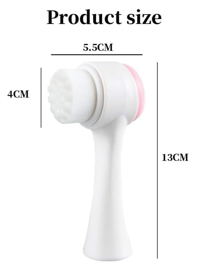 Generic Facial Cleansing Brush and Massager 2-in-1 Manual Silicone Scrubber and Deep Pore Cleaner Double Sided Soft Bristles Cleaning Brush for Gentle Exfoliation and Effective Skin Care (Color May Vary)  - Image 5