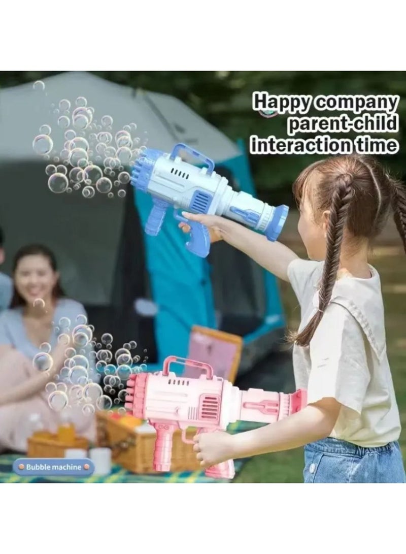 بابل جن Electric Bubble Gun 32 Holes for Kids with Solution Outdoor Toys for Toddlers Bubble Launcher Machine for Girls and Boys - Image 5