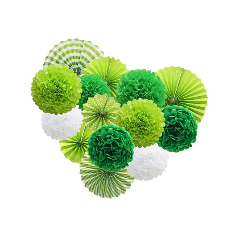 مروحة الزهرة الورقية الخضراء لتزيين حفلات ومناسبات عيد القديس باتريك وديكور المنزل - Image 2