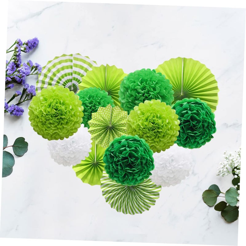 مروحة الزهرة الورقية الخضراء لتزيين حفلات ومناسبات عيد القديس باتريك وديكور المنزل - Image 4