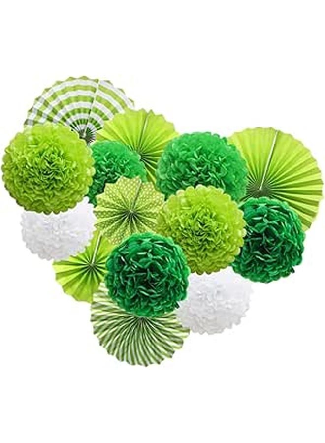 مروحة الزهرة الورقية الخضراء لتزيين حفلات ومناسبات عيد القديس باتريك وديكور المنزل - Image 1