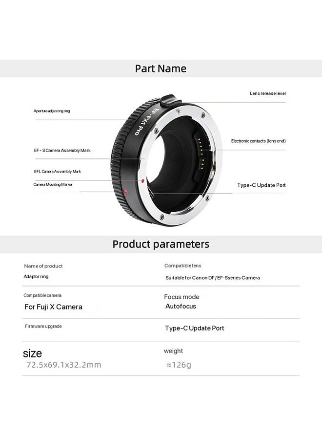 VILTROX EF-FX1 Pro Auto Focus Lens Mount Adapter with Aperture Adjustment Ring Type-C Upgraded Replacement for Canon EF/EF-S Lens to Fuji X-T3 X-T30 X-T20 X-T100 X-E2 X-E3 X-Mount Mirrorless Cameras  - Image 4