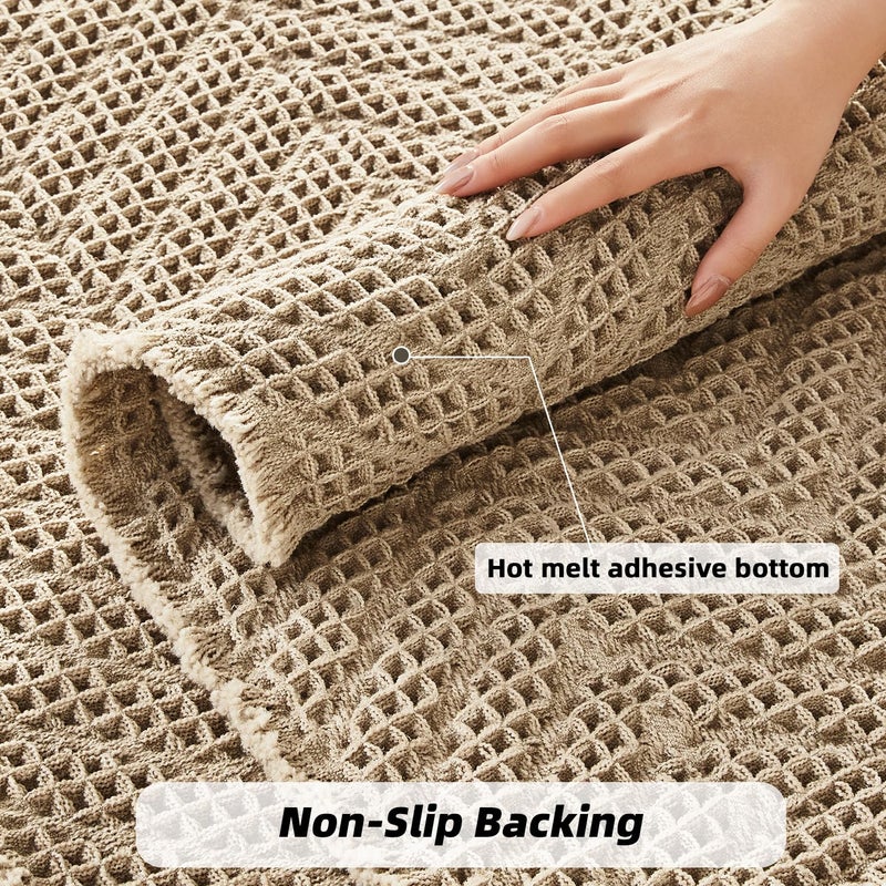BULULOM Bath Mats,Upgraded Waffle Super Absorbent Bath Mat,Bathroom Rugs Non Slip Washable, Quick Dry Shower Mats, Ultra Soft Bath Mats for Bath Floor,Brown,24"*36" - Image 5