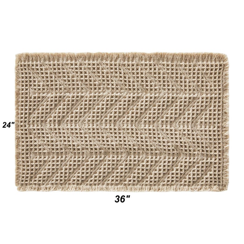 BULULOM Bath Mats,Upgraded Waffle Super Absorbent Bath Mat,Bathroom Rugs Non Slip Washable, Quick Dry Shower Mats, Ultra Soft Bath Mats for Bath Floor,Brown,24"*36" - Image 2