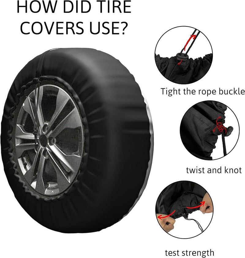 cozipink Nature Mountain Compass Spare Tire Cover Wheel Protectors Weatherproof Universal for Trailer Rv SUV Truck Camper Travel Trailer 14" 15" 16" 17" (17in) - Image 5