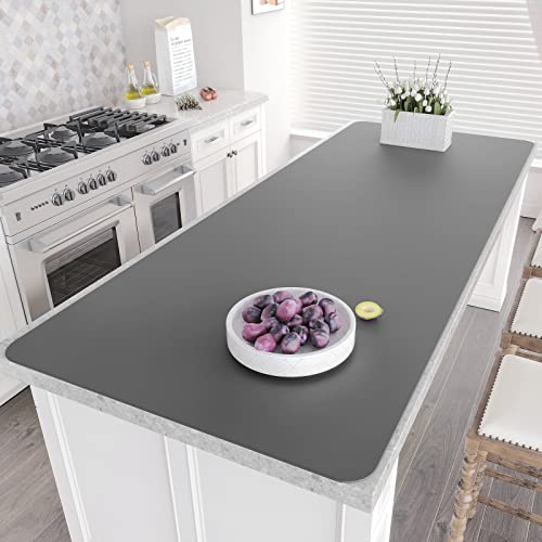 Warome Silicone Mat,78.7”x 23.6” Heat Resistant Mats for Countertop,Extra Large Countertop Protector Mat, Multi-functional Cuttable Kitchen Counter Mat, Silicone Mats for Kitchen Counter/Crafts- Grey - Image 1