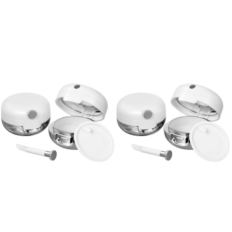 Beaupretty Plastic Container 4 Pieces Plastic Lips Balm Jars Empty Lip Mask Holder Box with Silicone Lip Brush Mirror Refillable Lipstick Pot for Home Travel Travel Containers