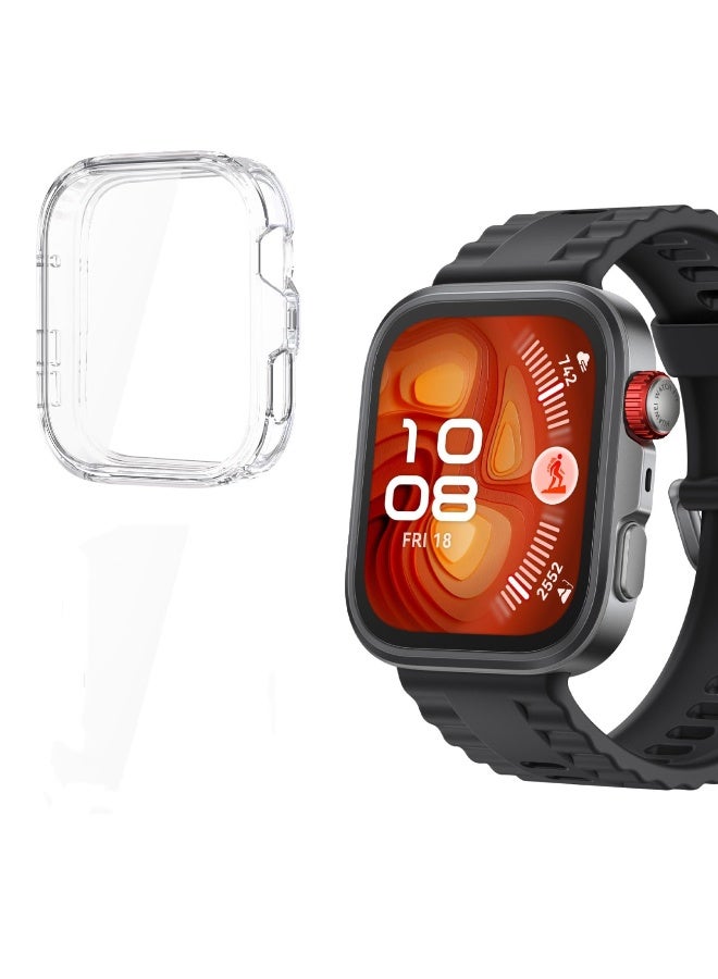 1pcs Case and Screen Protector for Huawei Watch Fit 4 Pro, All-around Anti Scratch Shockproof Protective Soft TPU Full Cover Compatible with Huawei Watch Fit4 Pro Smart Watch (TPU Transparent)  - Image 1