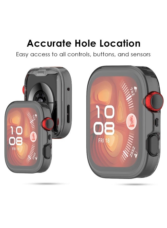 1pcs Case and Screen Protector for Huawei Watch Fit 4 Pro, All-around Anti Scratch Shockproof Protective Soft TPU Full Cover Compatible with Huawei Watch Fit4 Pro Smart Watch (TPU Transparent)  - Image 5