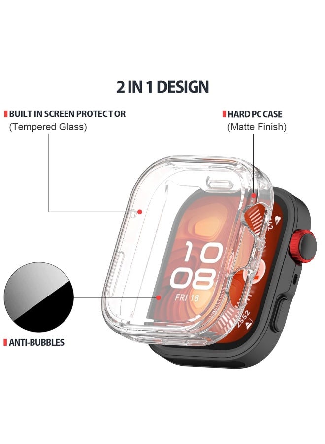 1pcs Case and Screen Protector for Huawei Watch Fit 4 Pro, All-around Anti Scratch Shockproof Protective Soft TPU Full Cover Compatible with Huawei Watch Fit4 Pro Smart Watch (TPU Transparent)  - Image 2