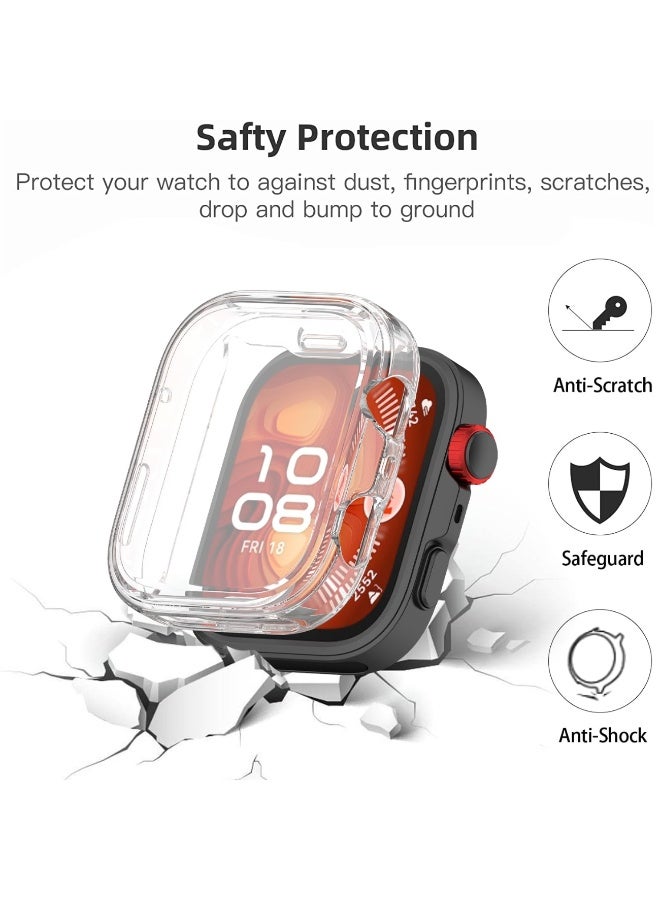 1pcs Case and Screen Protector for Huawei Watch Fit 4 Pro, All-around Anti Scratch Shockproof Protective Soft TPU Full Cover Compatible with Huawei Watch Fit4 Pro Smart Watch (TPU Transparent)  - Image 3