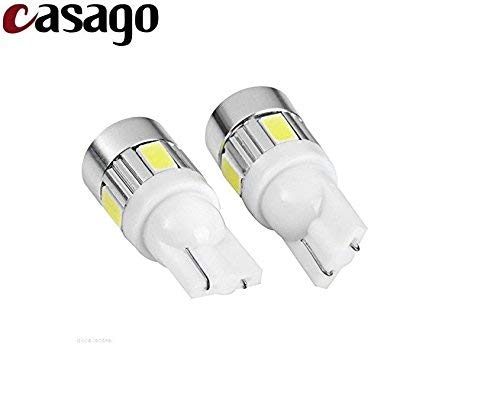 Casago CS6PW2P T10 Led Parking Light 6 SMD Car Interior/Dashboard Licence Plate Dome Bulb for Bike/Motorcycle and Cars (1W, White) - Image 4