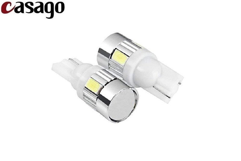 Casago CS6PW2P T10 Led Parking Light 6 SMD Car Interior/Dashboard Licence Plate Dome Bulb for Bike/Motorcycle and Cars (1W, White) - Image 2