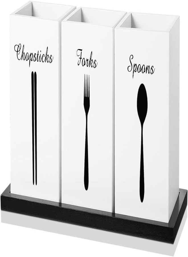 HOMANLY 4 Pcs Caddy with Acrylic Tray Organizer Cutlery Holder Counter top Utensil Caddy Flatware Organizers for Chopsticks Spoon and Fork Holder for Restaurant and Kitchen Storage - Image 1