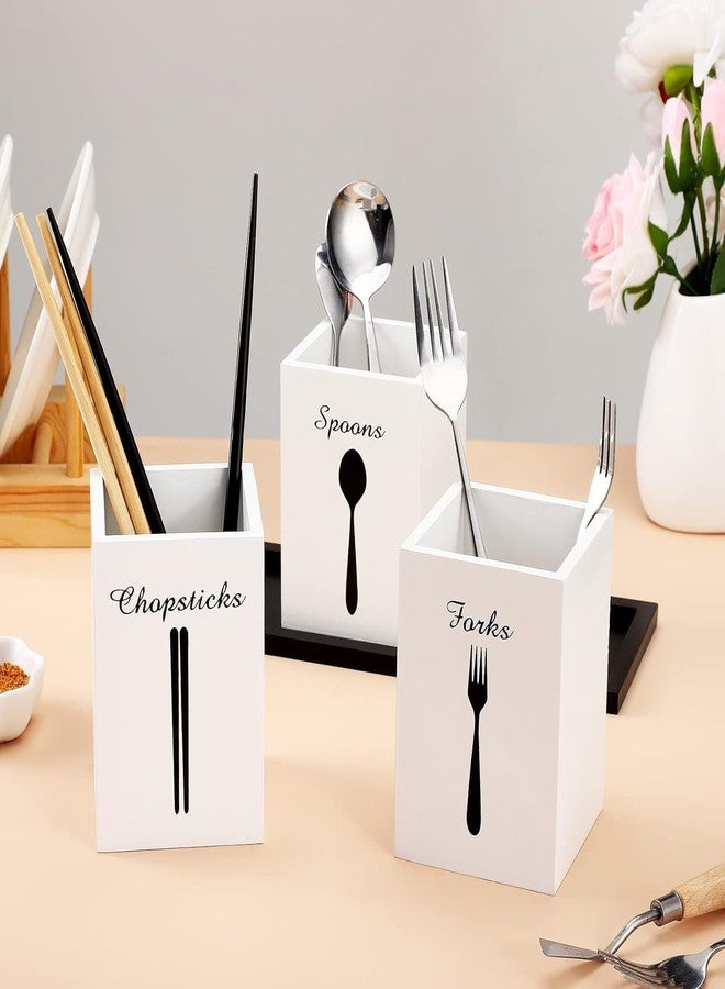 HOMANLY 4 Pcs Caddy with Acrylic Tray Organizer Cutlery Holder Counter top Utensil Caddy Flatware Organizers for Chopsticks Spoon and Fork Holder for Restaurant and Kitchen Storage - Image 3