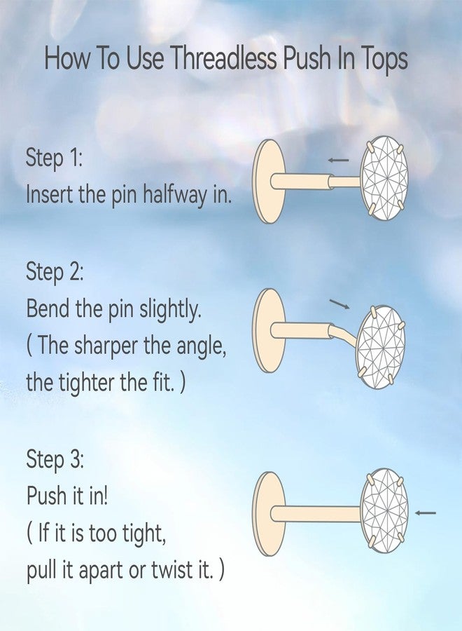 limerencia 20G Hypoallergenic Flat Back Push Pin Earring,Titanium Conch Nose Helix Tragus Piercing Jewelry for Women men,Implant Grade Threadless Press Fit Stud Earring(1pc) - Image 4
