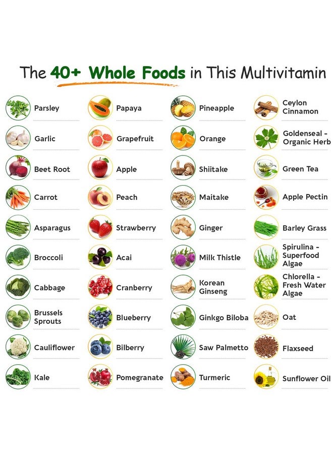Wholesome Wellness Whole Food Multivitamin for Men - Natural Multi Vitamins, Minerals, Organic Extracts - Vegan Vegetarian - 120 Tablets  - Image 5