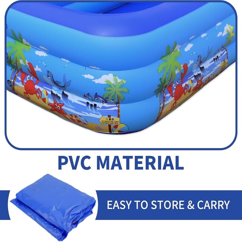 VTERLY Paddling Pool for Kids, Rectangle Inflatable Swimming Pool for Kids, Toddlers, Baby, Children, Family, Thick Wear-Resistant Pool for Garden, Backyard, Outdoor, Water Play, 120x90x45cm - Image 3