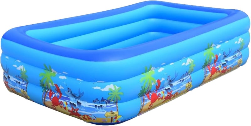 VTERLY Paddling Pool for Kids, Rectangle Inflatable Swimming Pool for Kids, Toddlers, Baby, Children, Family, Thick Wear-Resistant Pool for Garden, Backyard, Outdoor, Water Play, 120x90x45cm - Image 1