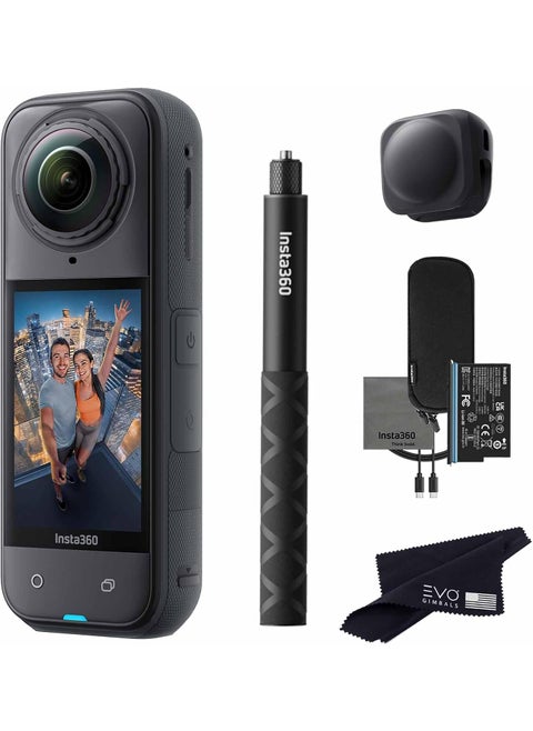 Insta360 X5 Basic Bundle8K Waterproof 360 Action Camera with 1128 48MP Sensors 8K 360 HDR Video 72MP 360 Photo 4K SingleLens Bundle Includes Selfie Stick Lens Cap No Card