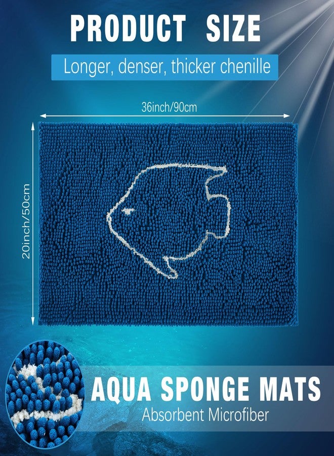 Drydiet Aquarium Mat, 20x36 Inch Large Fish Tank Cleaning Pad, Super Absorbent Chenille Sponge Pad, Protects Furniture from Water & Scratches, Decorative Floor Mat for Fish Hobbyists - Image 2