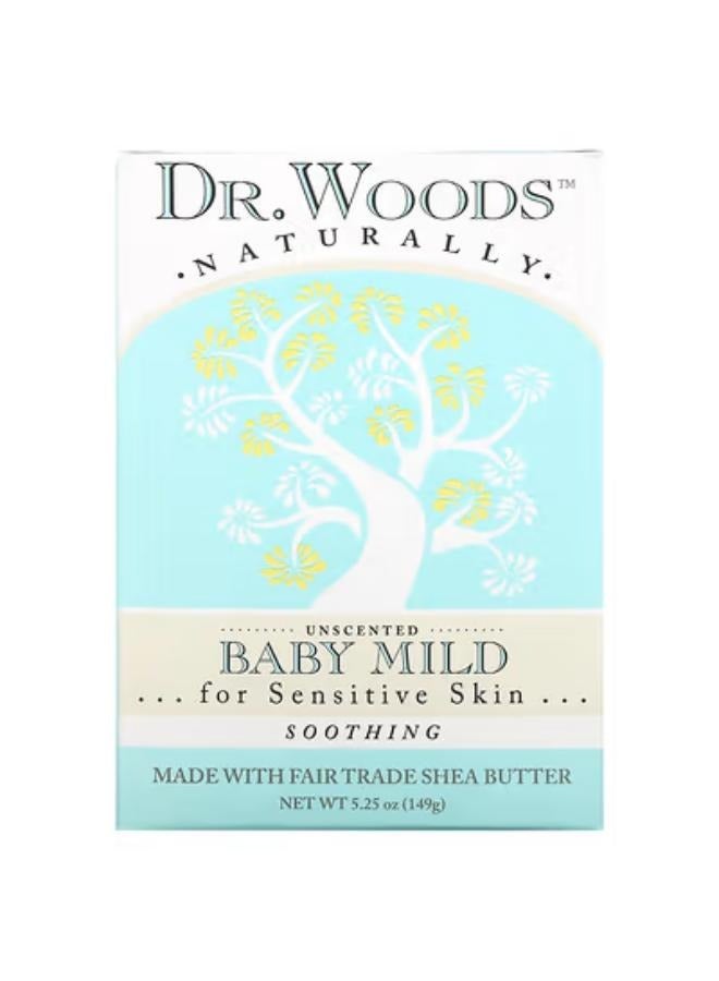 Dr. Woods Baby Mild Bar Soap, Soothing, Unscented, 5.25 oz (149 g) 