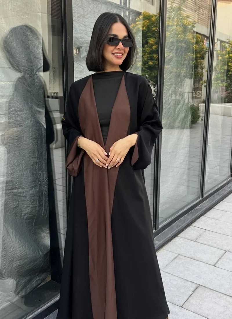 Lusin Abaya Black & Brown Double-Face Cloché Abaya